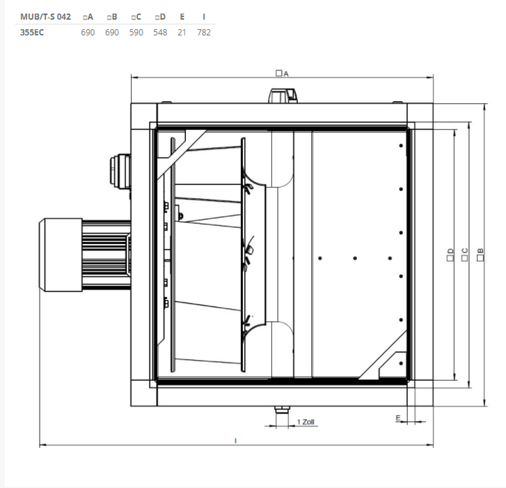Systemair MUB/T-S 042 355EC вентилятор