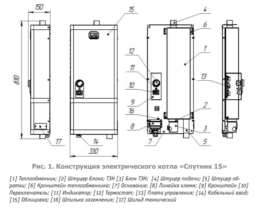 Теплодар СПУТНИК-15 белый электрический котел