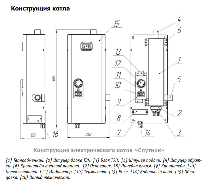 Теплодар СПУТНИК электро 6 белый электрический котел