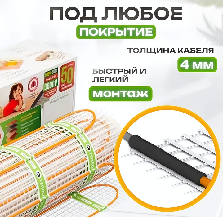 Теплолюкс Ultra МНН 1365 Вт/8,0 кв.м нагревательный мат 8 м<sup>2</sup>
