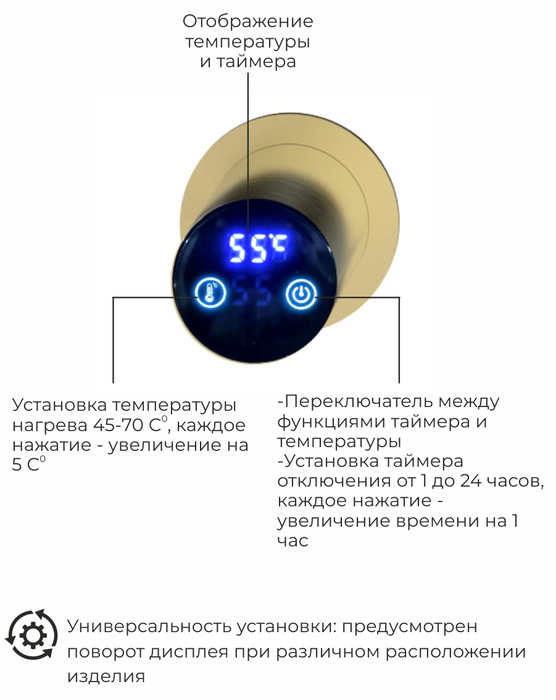 Terminus Аккорд П2 350х760 Брашированное золото электрический полотенцесушитель лесенка