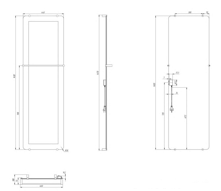 ThermoUp Dry Double (frame) панельный электрический полотенцесушитель