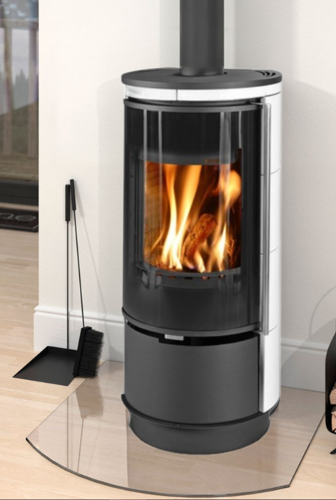 THORMA ANDORRA Ceramic EXTRA, белая, с аккумулирующими камнями дровяная печь