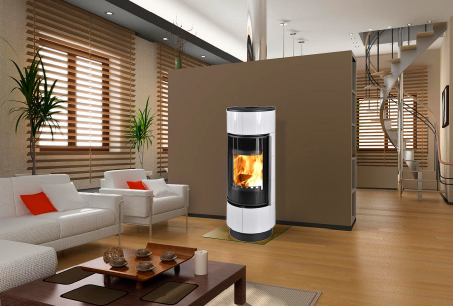 THORMA ATIKA Ceramic EXTRA, белая дровяная печь