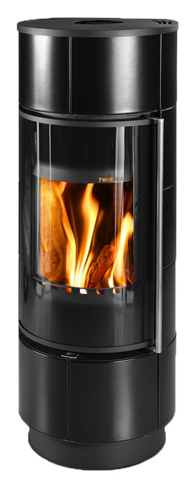 THORMA ATIKA Ceramic EXTRA, черная, с аккумулирующими камнями дровяная печь