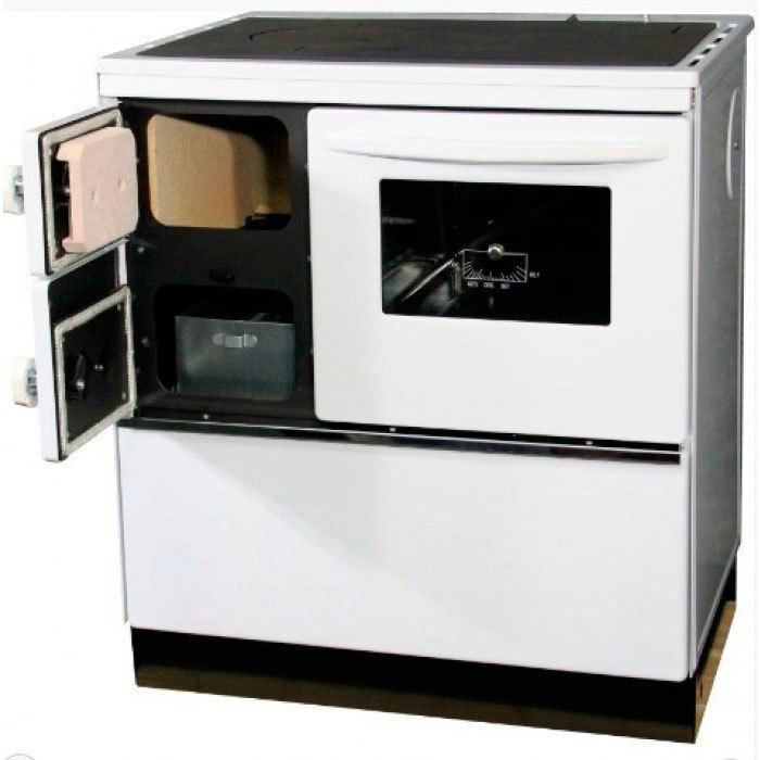THORMA OKONOM75/FIKO DELUXE, правая, белая дровяная печь