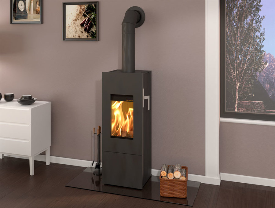 THORMA STAVANGER Steel, черная дровяная печь