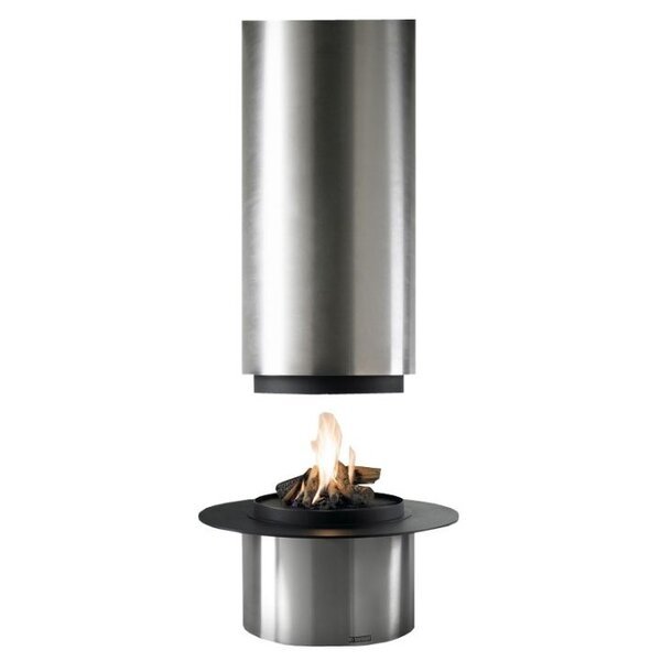 TRAFORART DIAMANTE CENTRAL INOX без стекла готовый дровяной каминокомплект