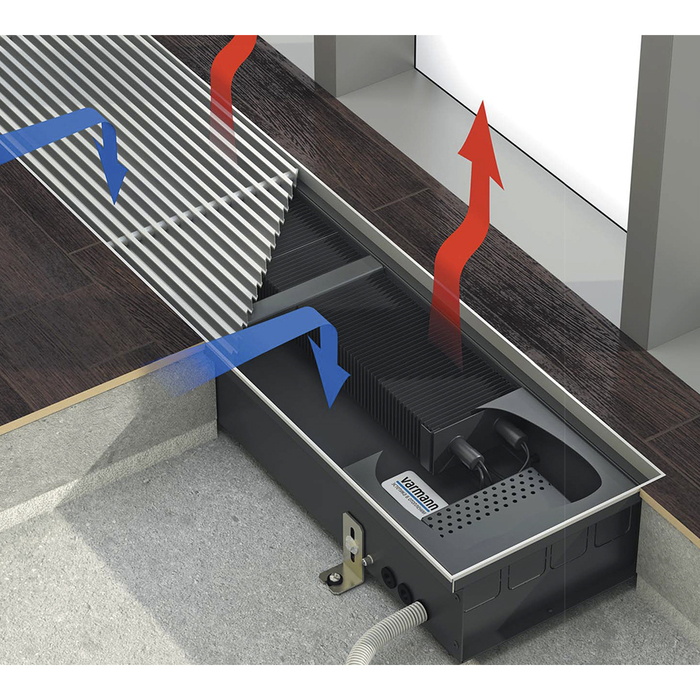 Varmann Ntherm Electro 370x110x750 внутрипольный конвектор