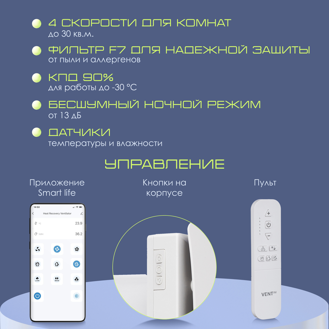 VENTini HRV-60-PLUS (A) рекуператор
