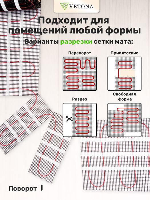 Vetona 1500 Вт/10,0 м2 нагревательный мат 10 м<sup>2</sup>