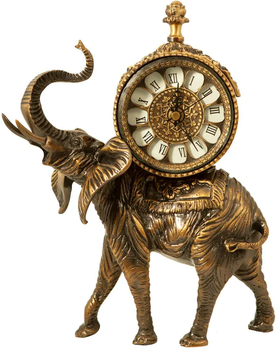 Virtus TABLE CLOCK AFRICAN ELEPHANT ENG. ANTIQUE BRONZE проекционные часы