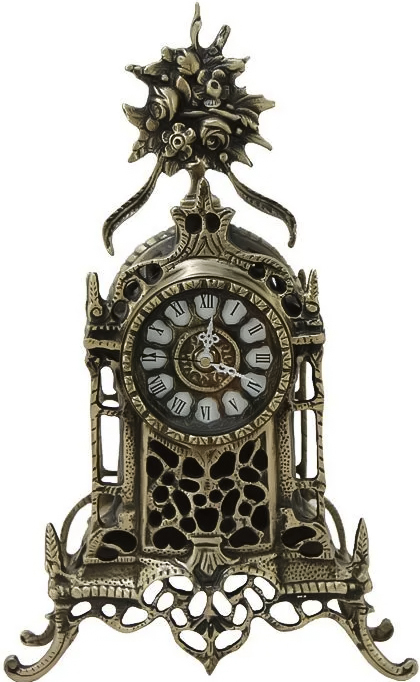 Virtus TABLE CLOCK CATHEDRAL FLOWERS ANTIQUE BRONZE проекционные часы