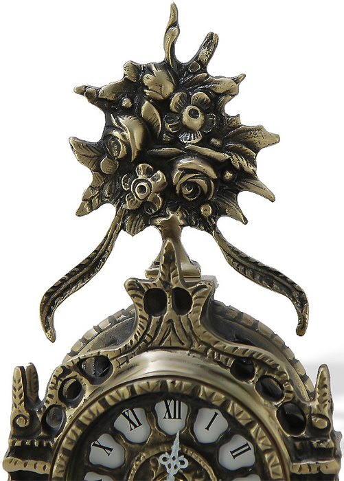 Virtus TABLE CLOCK CATHEDRAL FLOWERS ANTIQUE BRONZE проекционные часы