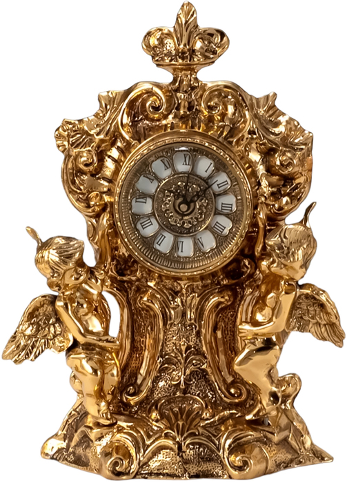 Virtus TABLE CLOCK TWO ANGELS WITH WINGS BRONZE проекционные часы