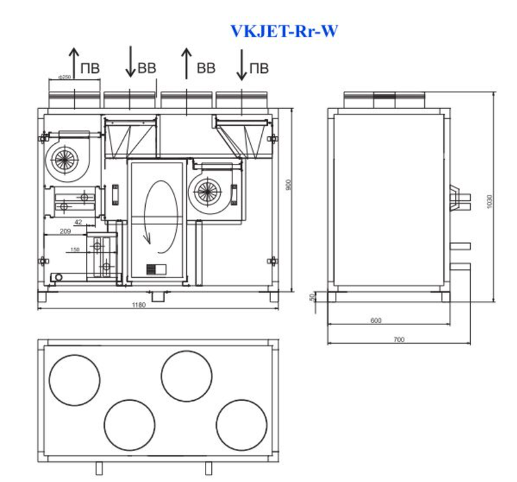 VKJet Rr-W-L приточно-вытяжная установка