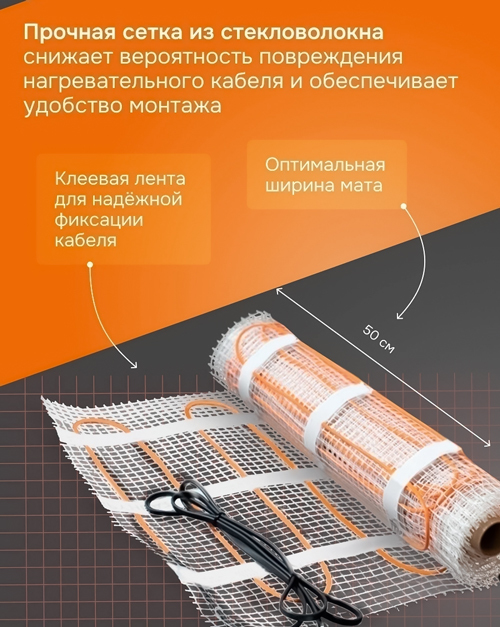 Welrok mat 6 кв.м/0.900 кВт нагревательный мат 6 м<sup>2</sup>