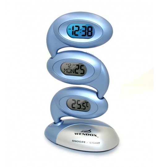 Wendox W1810 серебристо-голубые с календарем часы  для детской комнаты
