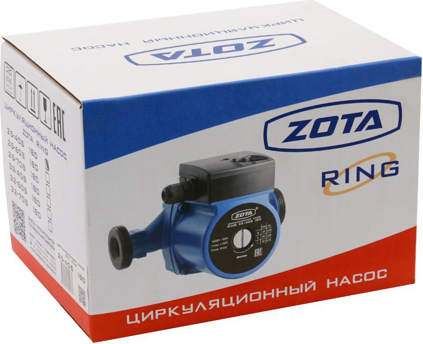 Zota Ring 25/80 S 180, с гайками (3 скорости) циркуляционный насос